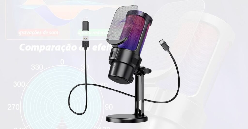 Microfone Condensador Gamer USB