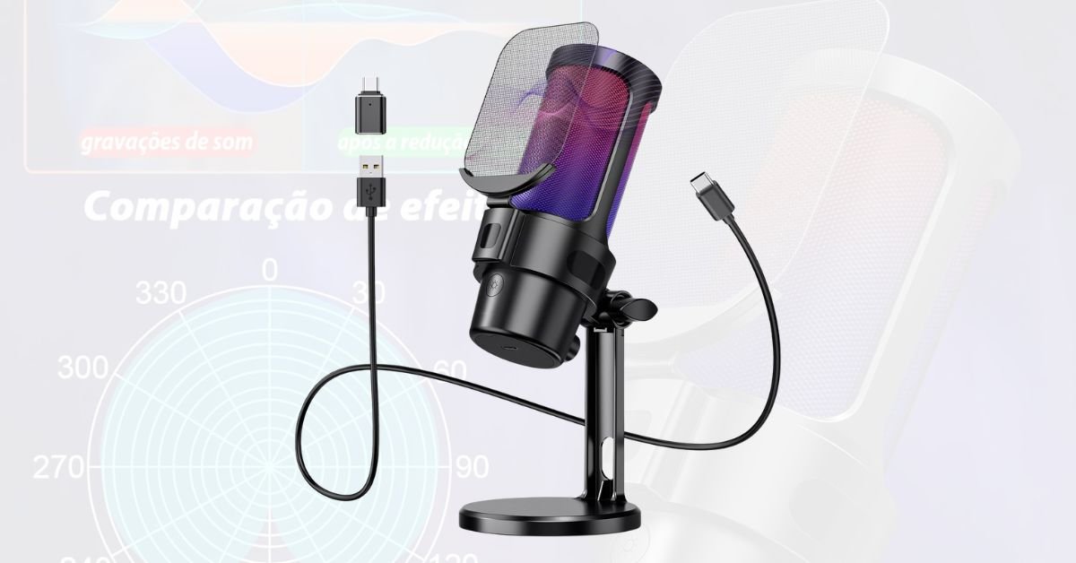 Microfone Condensador Gamer USB