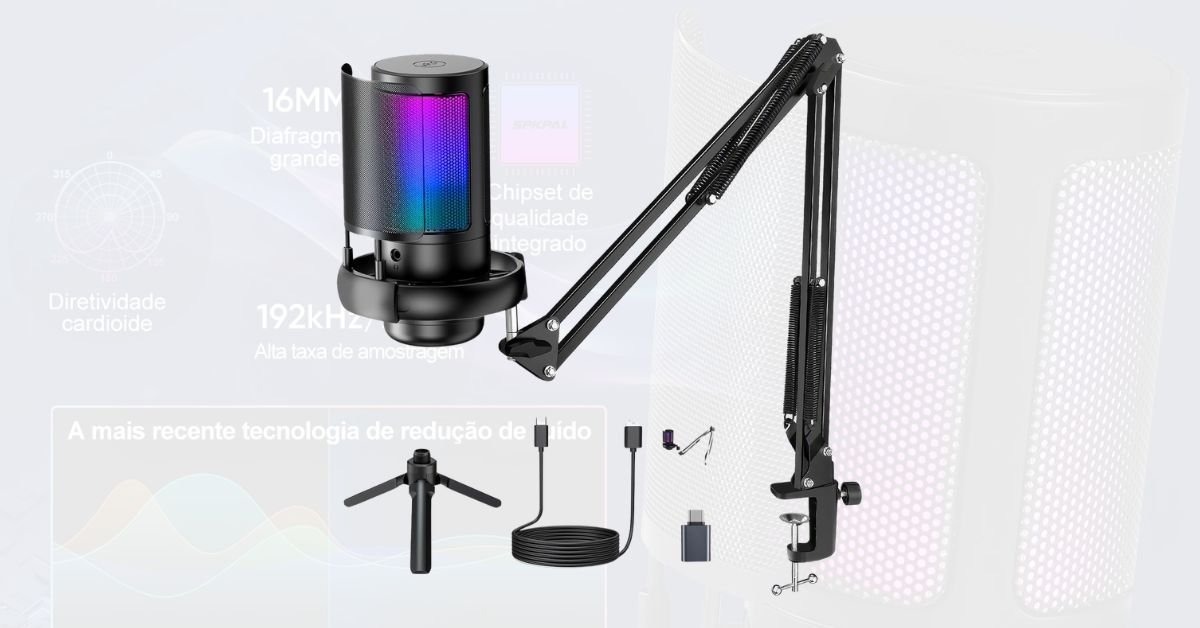 Microfone USB Gaming com RGB é Bom?