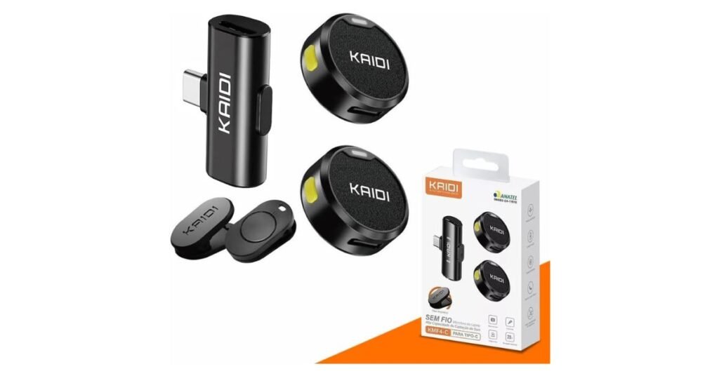 Microfone de Lapela Sem Fio Para Celular