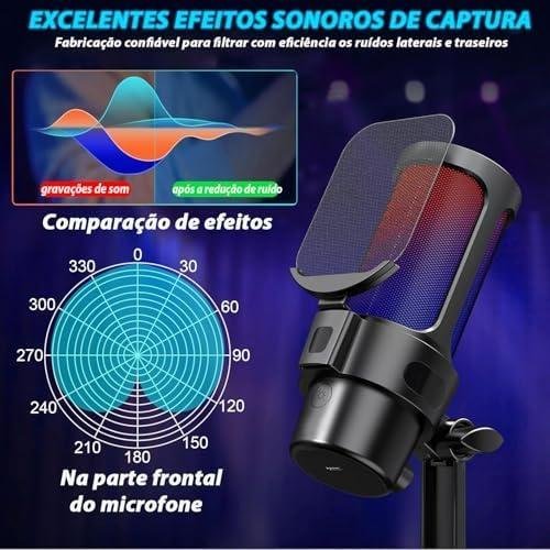 Microfone Condensador Gamer USB