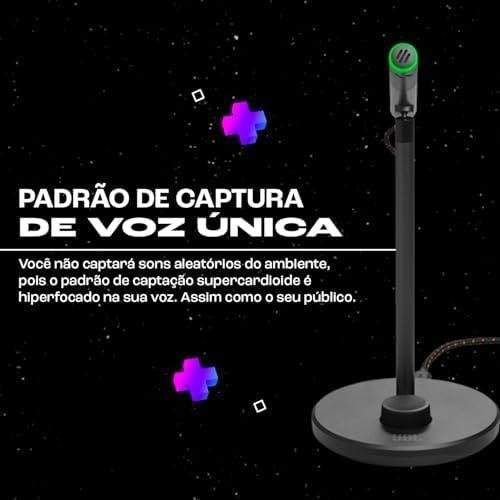 JBL, Microfone Com Fio, Quantum Stream Talk, Com Luz LED - Preto JBL, Microfone Com Fio, Quantum Stream Talk, Com Luz LED - Preto