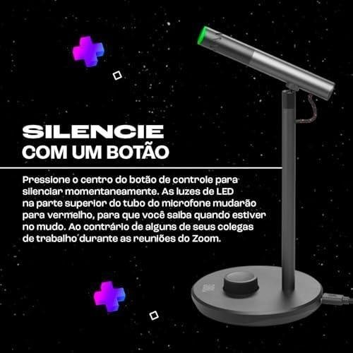 JBL, Microfone Com Fio, Quantum Stream Talk, Com Luz LED - Preto JBL, Microfone Com Fio, Quantum Stream Talk, Com Luz LED - Preto