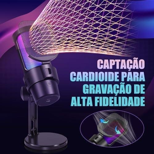 Kerdele Microfone RGB Condensador, Microfone de Mesa, Microfone de Mesa para PC, Microfone Gamer, Microfone Condensador USB, Microfone para Laptop de Mesa de Gravação de Jogos para PC Microfone Kerdele RGB é Bom?