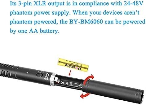 BOYA Microfone XLR, microfone espingarda BY-BM6060 com microfone de para-brisa de montagem em choque para câmera DSLR externa, condensador externo, microfones profissionais para entrevista BOYA Microfone XLR, microfone espingarda BY-BM6060 com microfone de para-brisa de montagem em choque para câmera DSLR externa, condensador externo, microfones profissionais para entrevista
