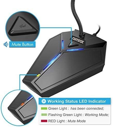 CMTECK Microfone USB Omnidirecional para Computador, Plug & Play, Botão Mudo com Indicador LED, Compatível com Windows/Mac, Ideal para YouTube, Skype CMTECK Microfone USB Omnidirecional para Computador, Plug & Play, Botão Mudo com Indicador LED, Compatível com Windows/Mac, Ideal para YouTube, Skype