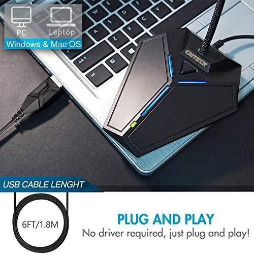 CMTECK Microfone USB Omnidirecional para Computador, Plug & Play, Botão Mudo com Indicador LED, Compatível com Windows/Mac, Ideal para YouTube, Skype CMTECK Microfone USB Omnidirecional para Computador, Plug & Play, Botão Mudo com Indicador LED, Compatível com Windows/Mac, Ideal para YouTube, Skype