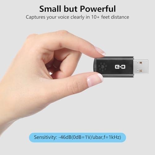 Microfone USB para laptop e desktop, alta sensibilidade para chamadas claras, plug-and-play, alto ganho, portátil de tamanho mini sem fio, ideal para trabalho e estudo Microfone USB para laptop e desktop, alta sensibilidade para chamadas claras, plug-and-play, alto ganho, portátil de tamanho mini sem fio, ideal para trabalho e estudo