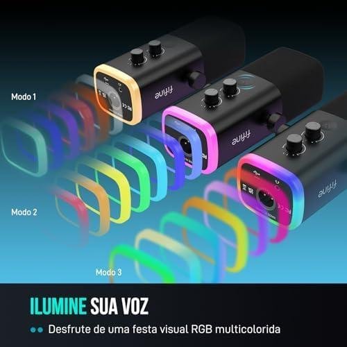 FIFINE Microfone dinâmico USB/XLR para gravação de podcast, microfone streaming para jogos de computador com RGB, botão de mudo, conector para fones ouvido, suporte de mesa,vocal mic para YouTube-AM8 FIFINE Microfone dinâmico USB/XLR para gravação de podcast, microfone streaming para jogos de computador com RGB, botão de mudo, conector para fones ouvido, suporte de mesa,vocal mic para YouTube-AM8
