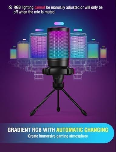 FIFINE Microfone USB Para Jogos Para PS5 PC, Microfone Condensador Com Mudo Rápido, Indicador RGB, Suporte De Tripé, Pop Filter, Suporte De Choque, Controle De Ganho Para Twitch Podcasts -A6V FIFINE Microfone USB Para Jogos Para PS5 PC, Microfone Condensador Com Mudo Rápido, Indicador RGB, Suporte De Tripé, Pop Filter, Suporte De Choque, Controle De Ganho Para Twitch Podcasts -A6V
