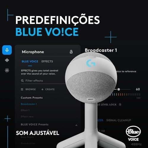         Microfone Condensador Gamer Logitech G Yeti Orb com RGB LIGHTSYNC, Captação Cardioide, Conexão USB Plug and Play para Gravação de Conteúdo e Streaming em PC e Mac - Branco       