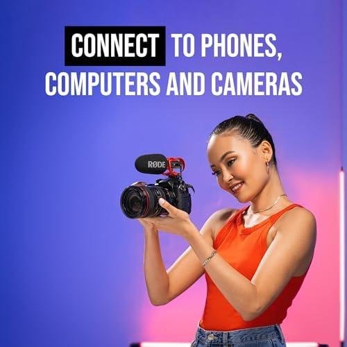 RØDE VideoMic GO II Microfone Shotgun ultracompacto para câmera com saídas de 3,5 mm e USB para filmagem, criação de conteúdo, podcasts e chamadas de vídeo RØDE VideoMic GO II Microfone Shotgun ultracompacto para câmera com saídas de 3,5 mm e USB para filmagem, criação de conteúdo, podcasts e chamadas de vídeo