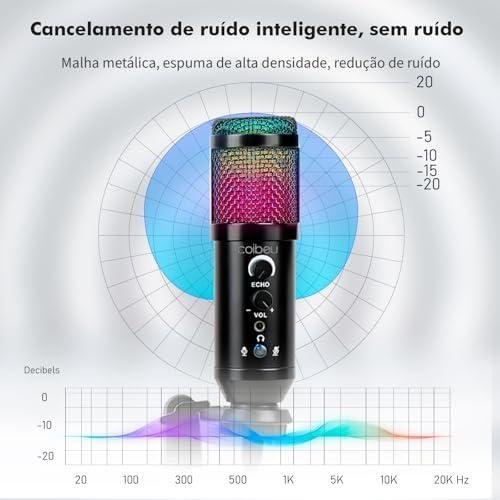 Microfone Condensador RGB, Microfone de Mesa, Microfone Gamer – Com Cancelamento de Ruído, Conexão USB Plug-and-Play, Controle de Volume e Eco, Braço Articulado – Ideal para Stream, Gravação, Podcast Microfone Condensador RGB, Microfone de Mesa, Microfone Gamer – Com Cancelamento de Ruído, Conexão USB Plug-and-Play, Controle de Volume e Eco, Braço Articulado – Ideal para Stream, Gravação, Podcast