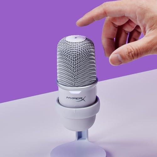 Microfone Condensador USB HyperX Solocast - Alta Resolução de 24 bits/96 kHz, Sensor de Toque-para-Silenciar com indicador de LED, Cardióide, para Streaming, Podcasts, Jogos, Branco (519T2AA) Microfone Condensador USB HyperX Solocast - Alta Resolução de 24 bits/96 kHz, Sensor de Toque-para-Silenciar com indicador de LED, Cardióide, para Streaming, Podcasts, Jogos, Branco (519T2AA)