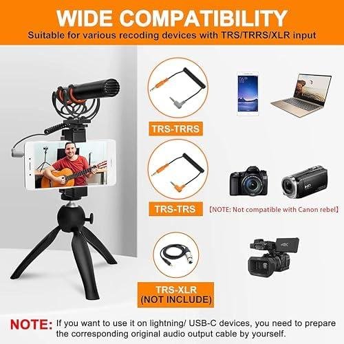 Microfone Shotgun comica VM20, Microfone de câmera supercardióide com suporte antichoque Rycote, Windscreen, Display de energia OLED, Microfone de vídeo para smartphones, câmeras DSLR, tablets Microfone Shotgun comica VM20, Microfone de câmera supercardióide com suporte antichoque Rycote, Windscreen, Display de energia OLED, Microfone de vídeo para smartphones, câmeras DSLR, tablets