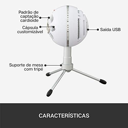Microfone Condensador USB Logitech For Creators Blue Snowball iCE com Captação Cardióide, Suporte Ajustável, Conexão Plug and Play para Gravação e Streaming em PC e Mac - Branco Microfone Condensador USB Logitech For Creators Blue Snowball iCE com Captação Cardióide, Suporte Ajustável, Conexão Plug and Play para Gravação e Streaming em PC e Mac - Branco