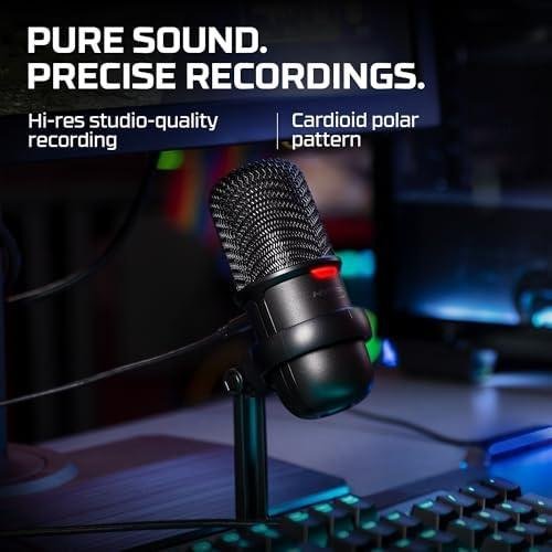 Microfone Condensador USB HyperX Solocast - Alta Resolução de 24 bits/96 kHz, Sensor de Toque-para-Silenciar com indicador de LED, Cardióide, para Streaming, Podcasts, Jogos, Preto (4P5P8AA) Microfone Condensador USB HyperX Solocast - Alta Resolução de 24 bits/96 kHz, Sensor de Toque-para-Silenciar com indicador de LED, Cardióide, para Streaming, Podcasts, Jogos, Preto (4P5P8AA)