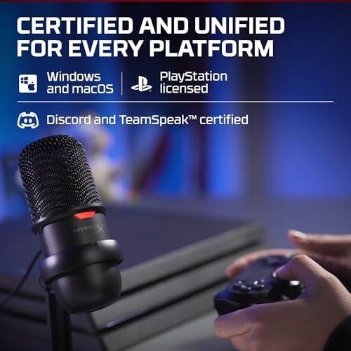 Microfone Condensador USB HyperX Solocast - Alta Resolução de 24 bits/96 kHz, Sensor de Toque-para-Silenciar com indicador de LED, Cardióide, para Streaming, Podcasts, Jogos, Preto (4P5P8AA) Microfone Condensador USB HyperX Solocast - Alta Resolução de 24 bits/96 kHz, Sensor de Toque-para-Silenciar com indicador de LED, Cardióide, para Streaming, Podcasts, Jogos, Preto (4P5P8AA)
