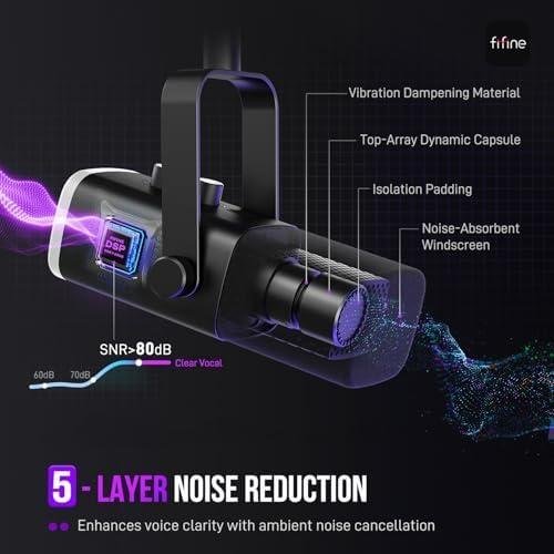 FIFINE Microfone dinâmico USB/XLR para gravação de podcast,microfone streaming para jogos de computador com RGB,botão de mudo,conector para fones de ouvido,suporte de mesa,para cantar no YouTube-AM8 FIFINE Microfone dinâmico USB/XLR para gravação de podcast,microfone streaming para jogos de computador com RGB,botão de mudo,conector para fones de ouvido,suporte de mesa,para cantar no YouTube-AM8