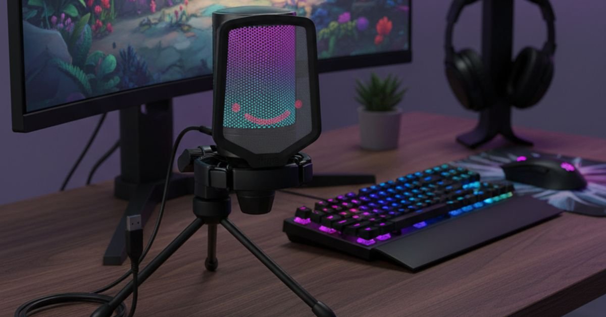 Fifine A6V: Microfone USB Gamer RGB