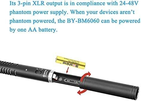 BOYA Microfone XLR, microfone espingarda BY-BM6060 com microfone de para-brisa de montagem em choque para câmera DSLR externa, condensador externo, microfones profissionais para entrevista BOYA Microfone XLR, microfone espingarda BY-BM6060 com microfone de para-brisa de montagem em choque para câmera DSLR externa, condensador externo, microfones profissionais para entrevista