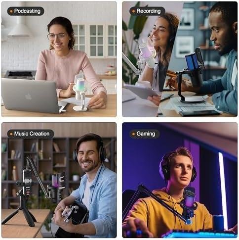 COMICA EJoy Uni Microfone USB Gamer RGB para PC/PS4/PS5/Mac, Microfone para Streaming, Podcast, YouTube, com Cancelamento de Ruído, Mudo e Controle de Ganho COMICA EJoy Uni Microfone USB Gamer RGB para PC/PS4/PS5/Mac, Microfone para Streaming, Podcast, YouTube, com Cancelamento de Ruído, Mudo e Controle de Ganho