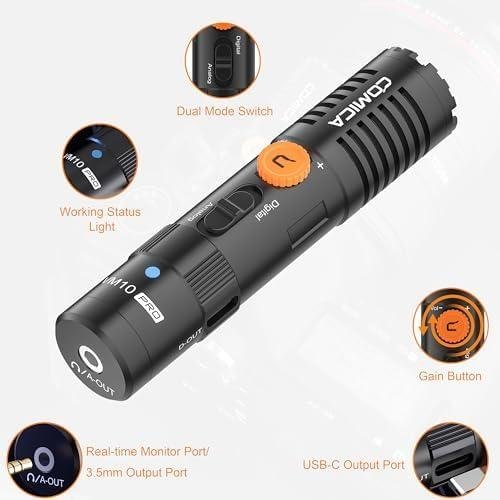 Comica VM10 PRO Microfone de Vídeo Universal -Ganho Ajustável, Saída Digital USB C, Monitoramento Microfone Shotgun para Câmera, Smartphone, Tablet, PC, Ideal para Vlog, Transmissão Ao Vivo, Gravação Comica VM10 PRO Microfone de Vídeo Universal -Ganho Ajustável, Saída Digital USB C, Monitoramento Microfone Shotgun para Câmera, Smartphone, Tablet, PC, Ideal para Vlog, Transmissão Ao Vivo, Gravação