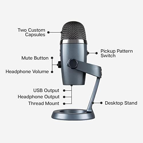Microfone Condensador USB Logitech For Creators Blue Yeti Nano com Captação Cardióide e Omnidirecional, Efeitos BLUE VO!CE, Conexão Plug and Play para Podcast, Gravação e Streaming em PC e Mac - Cinza Microfone Condensador USB Logitech For Creators Blue Yeti Nano com Captação Cardióide e Omnidirecional, Efeitos BLUE VO!CE, Conexão Plug and Play para Podcast, Gravação e Streaming em PC e Mac - Cinza