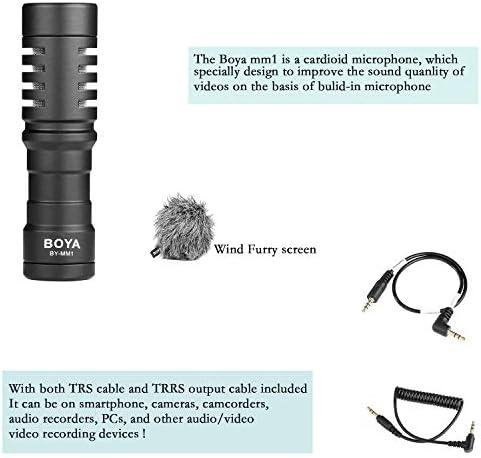 Boya Microfone de câmera universal By-MM1, microfone espingarda supercardioide com suporte de choque para câmera, consumidor, filmadora iPhone, smartphones Android Boya Microfone de câmera universal By-MM1, microfone espingarda supercardioide com suporte de choque para câmera, consumidor, filmadora iPhone, smartphones Android
