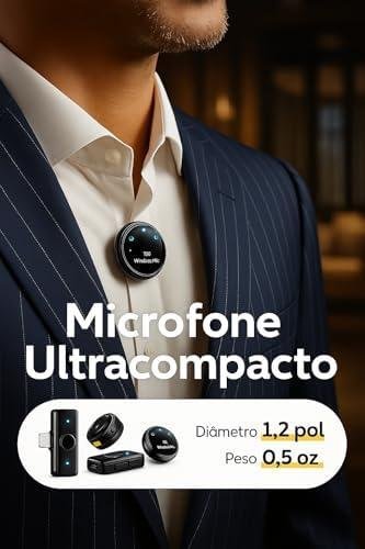 Microfone Wireless Lapela USB-C/Lightning