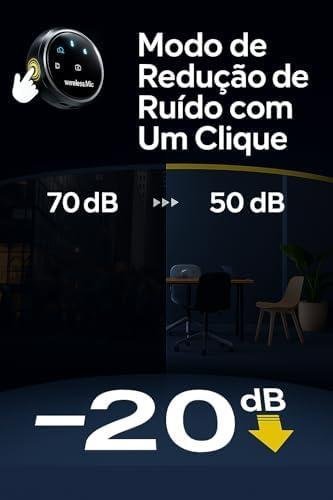         Microfone Móvel Wireless Lapela Plug Play USB C Compatível Lightning para iPhone Android Condensador Omnidirecional Alcance 4.5m Gravação de Vídeo Podcast Vlog Qualidade 48kHz Noise Cancellation       