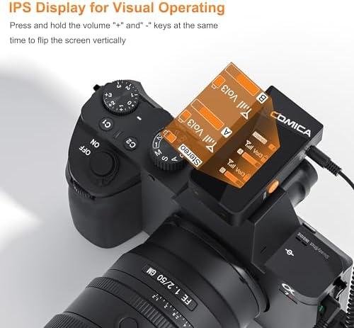         Comica Vimo C3 Microfone de Lapela Sem Fio Cancelamento de Ruído, Mudo, Ajuste de Ganho, Microfone Sem Fio para iPhone, Câmera DSLR, Smartphone, Entrevistas com Filmadora, Vlog e Gravação (Preto)       