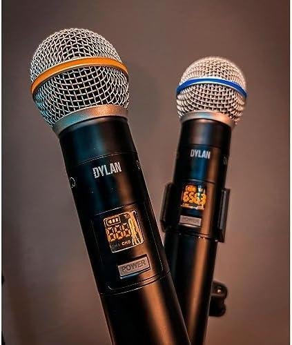 Microfone De Mão Duplo Sem Fio Dylan 26 Canais DW-602 Max Microfone De Mão Duplo Sem Fio Dylan 26 Canais DW-602 Max