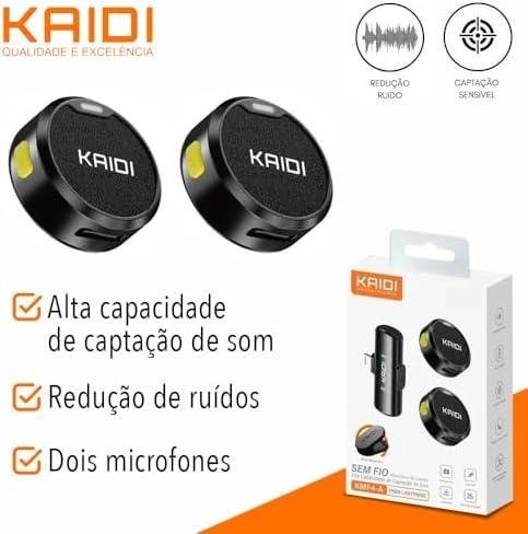         Microfone de Lapela Sem Fio Kit c/ 2 Un Para iPhone IOS 8 ao 14 com Conexão Lightning, Ideal Para Podcast, YouTube, TikTok, Instagram, Entrevistas e Lives, Captação Profissional de Áudio, Bluetooth       