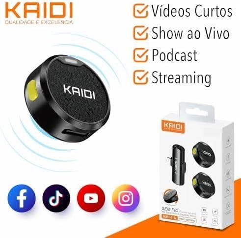        Microfone de Lapela Sem Fio Kit c/ 2 Un Para iPhone IOS 8 ao 14 com Conexão Lightning, Ideal Para Podcast, YouTube, TikTok, Instagram, Entrevistas e Lives, Captação Profissional de Áudio, Bluetooth       
