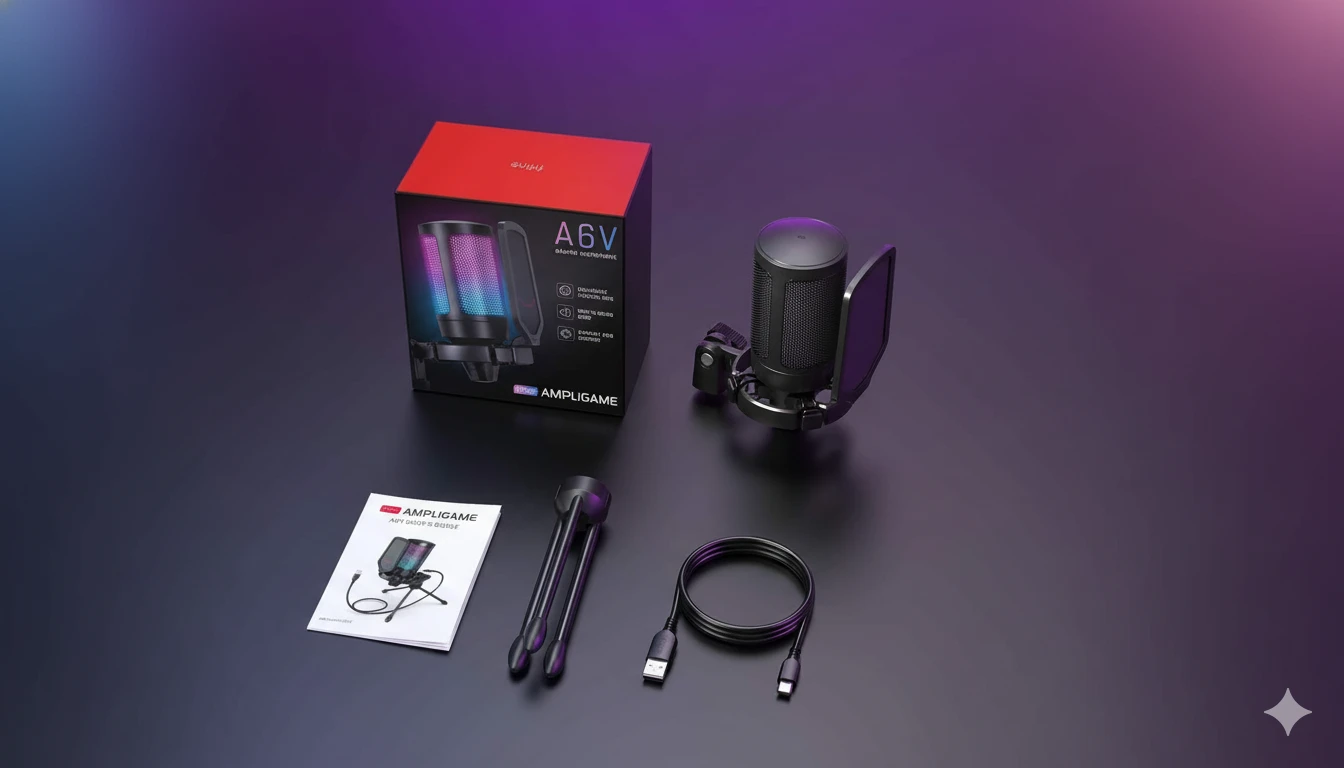 FIFINE A6V: Microfone USB Gamer RGB para Streaming