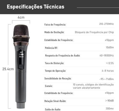        Microfone Sem Fio Duplo UHF, Microfone Karaoke, Microfone Dinamico, Microfone de Mão Profissional para Festas, Eventos, Aulas, Palestras, Lgreja, Desempenho, Entretenimento Familiar, MAC002       