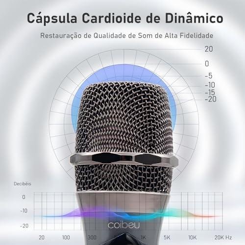         Microfone Sem Fio Duplo UHF, Microfone Karaoke, Microfone Dinamico, Microfone de Mão Profissional para Festas, Eventos, Aulas, Palestras, Lgreja, Desempenho, Entretenimento Familiar, MAC002       