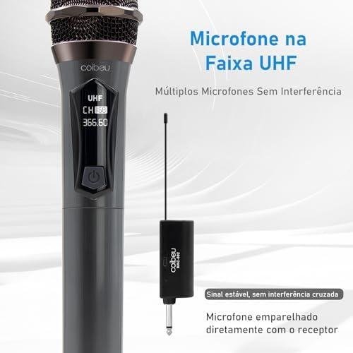         Microfone Sem Fio Duplo UHF, Microfone Karaoke, Microfone Dinamico, Microfone de Mão Profissional para Festas, Eventos, Aulas, Palestras, Lgreja, Desempenho, Entretenimento Familiar, MAC002       