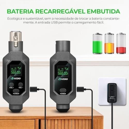 Sistema XLR Sem Fio: Conversor para Microfone 