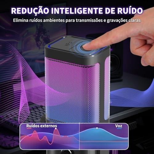         Microfone de Mesa XLR/USB para Podcasting, Microfone Gamer para PC com Controle de Ganho, Botão de Mudo, Saída de Monitor e Funcionalidade Plug-and-Play (Roxo)       