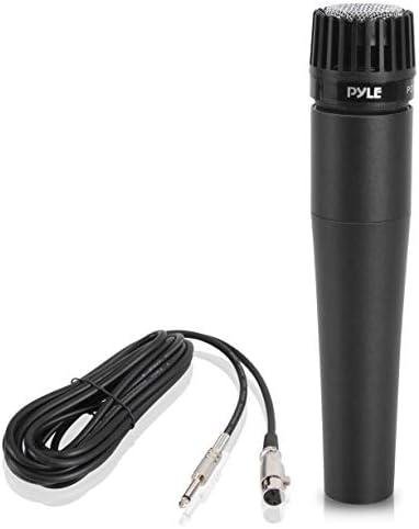         Microfone Pyle PDMIC78 - Profissional Portátil Dinâmico Unidirecional com Filtro Pop e Cabo XLR de 4,5 m       
