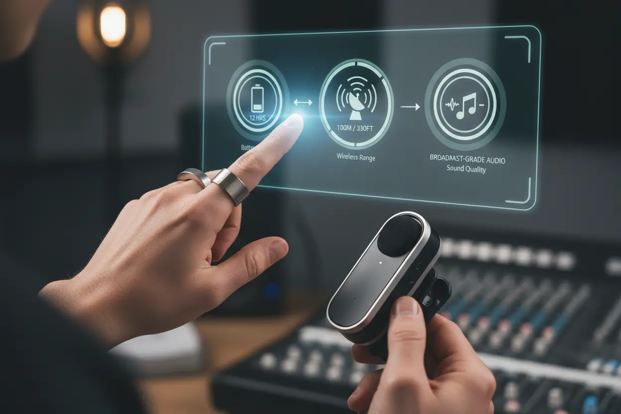 Fatores essenciais para escolher o melhor microfone lapela sem fio.