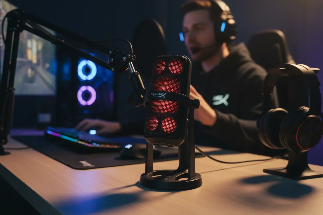 Microfone HyperX QuadCast no setup