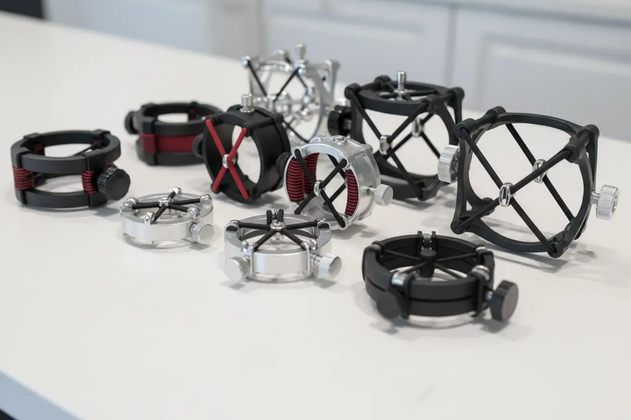 Variedade de shock mounts universais para microfones