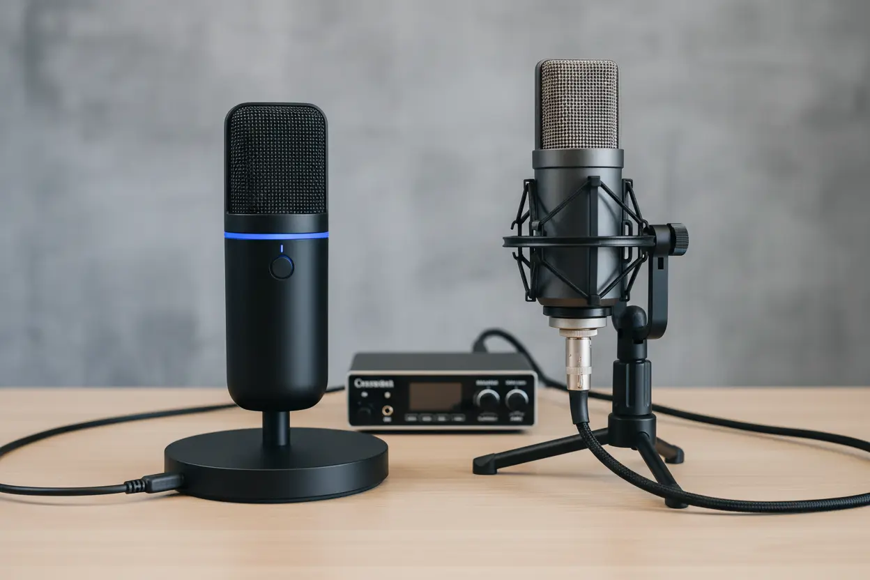 Microfones USB e XLR Comparados Comparativo de microfones USB e XLR para streaming.