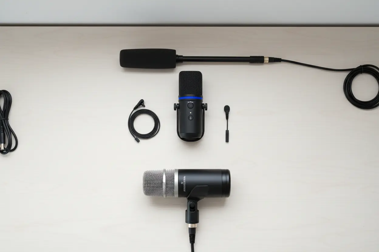 Diferentes tipos de microfones para gravar vídeos