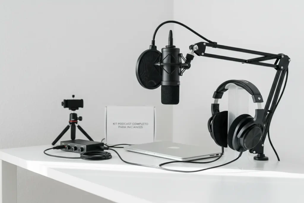 kit podcast completo para iniciantes