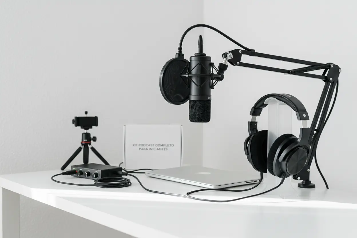 kit podcast completo para iniciantes