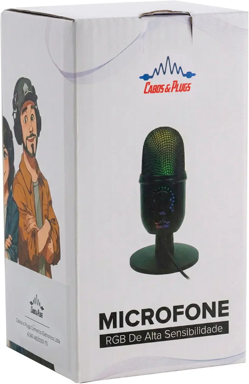 Detalhe da base do Microfone USB de Mesa Cabos